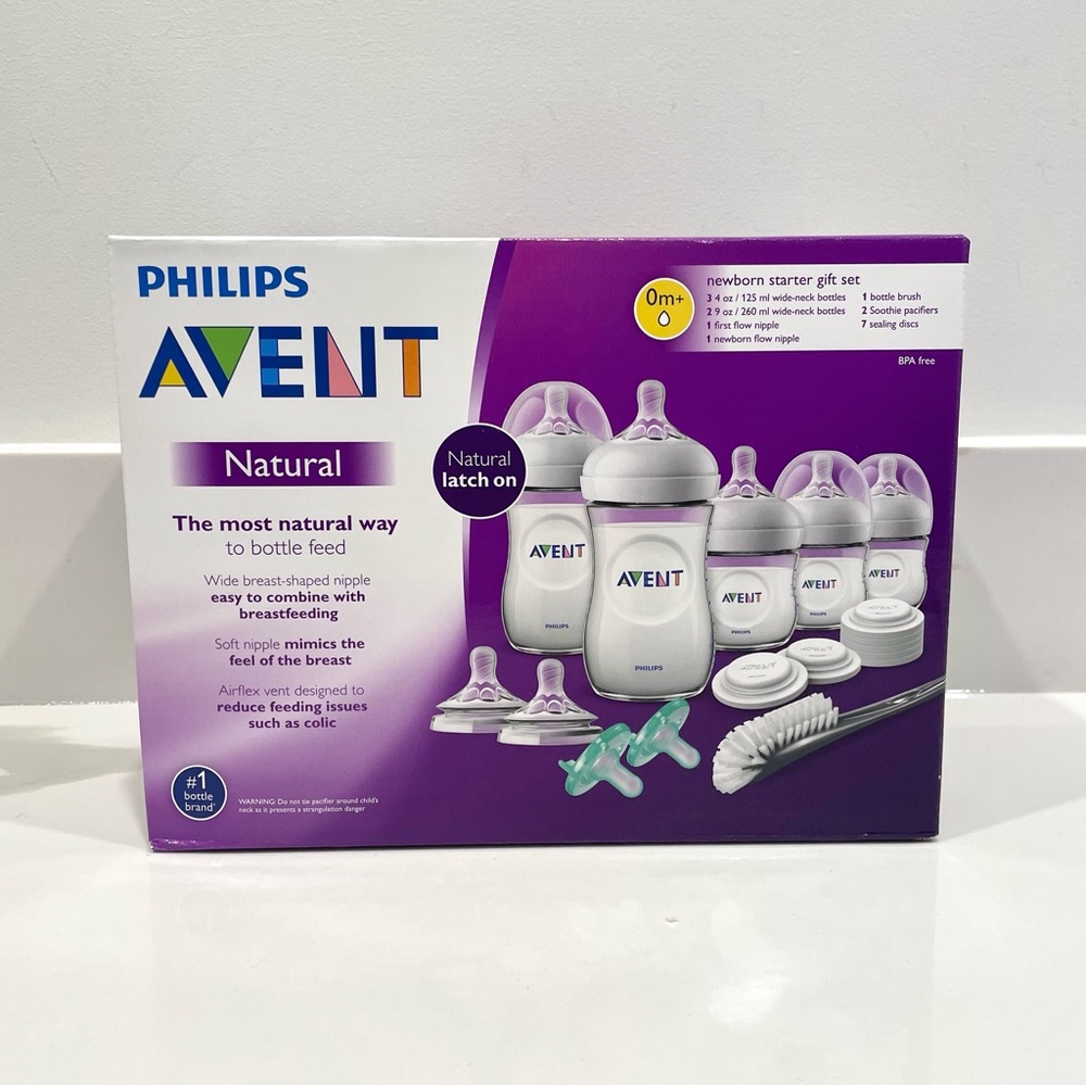 NEW Philips Avent Natural Newborn Starter Baby Bottles & Accessories Gift Set